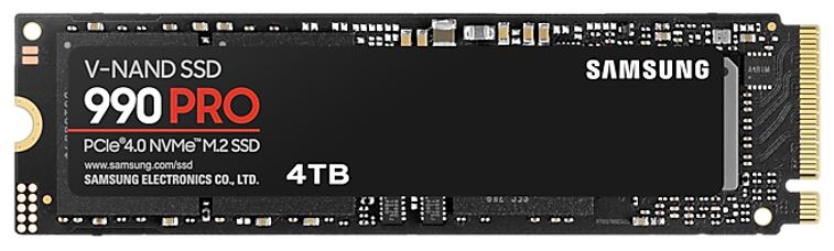 Samsung 990 Pro 4TB Gen4 NVMe SSD 7450MB/s 6900MB/s R/W