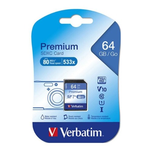 Verbatim SDXC 64GB (Class 10 UHS-I) Up to 45MB/Sec 300X read