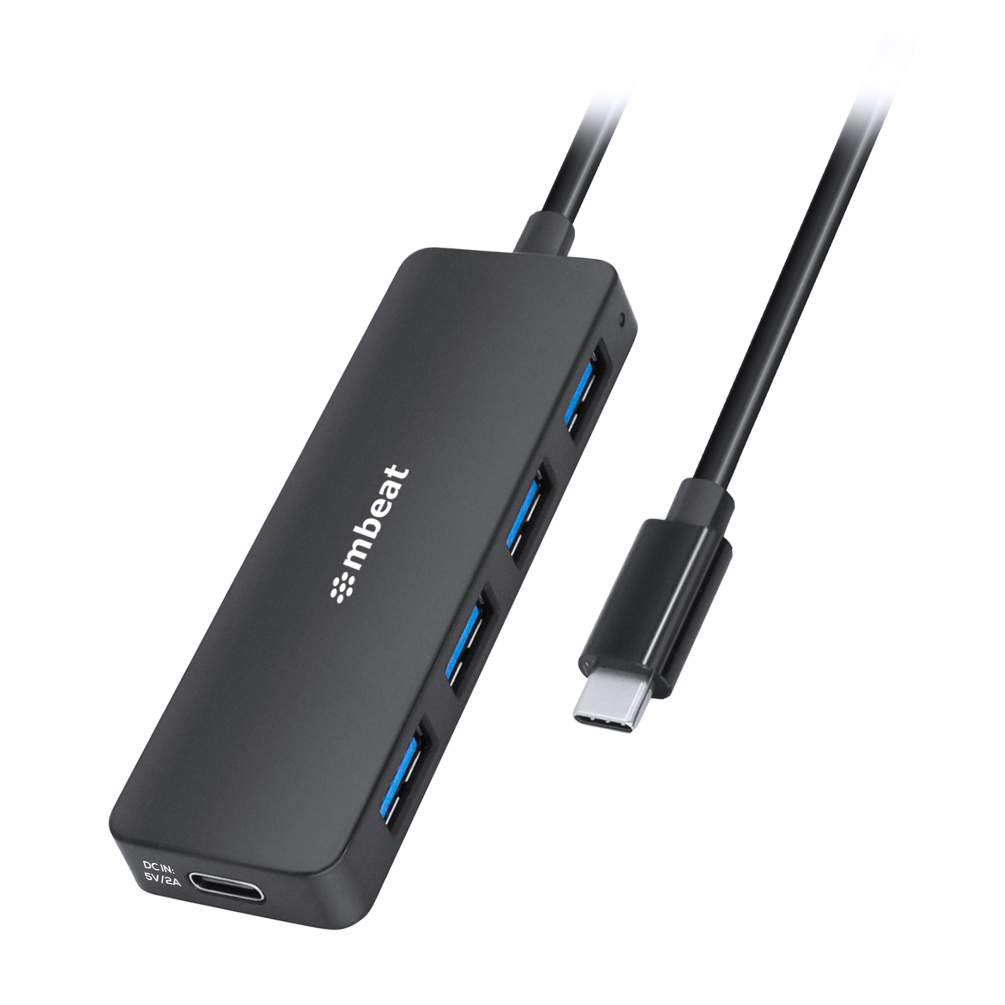 mbeat® 4-Port USB-C Hub with USB-C DC Port Compact and