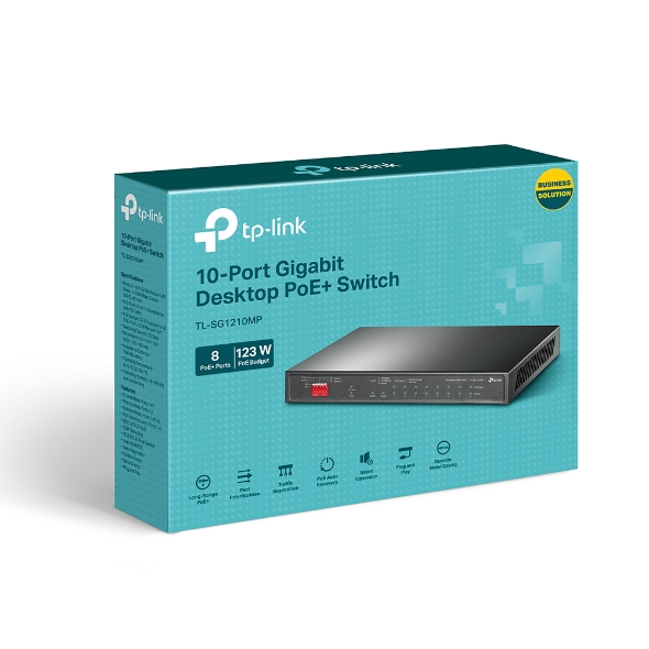 TP-Link TL-SG1210MP 10-Port Gigabit Desktop Switch with