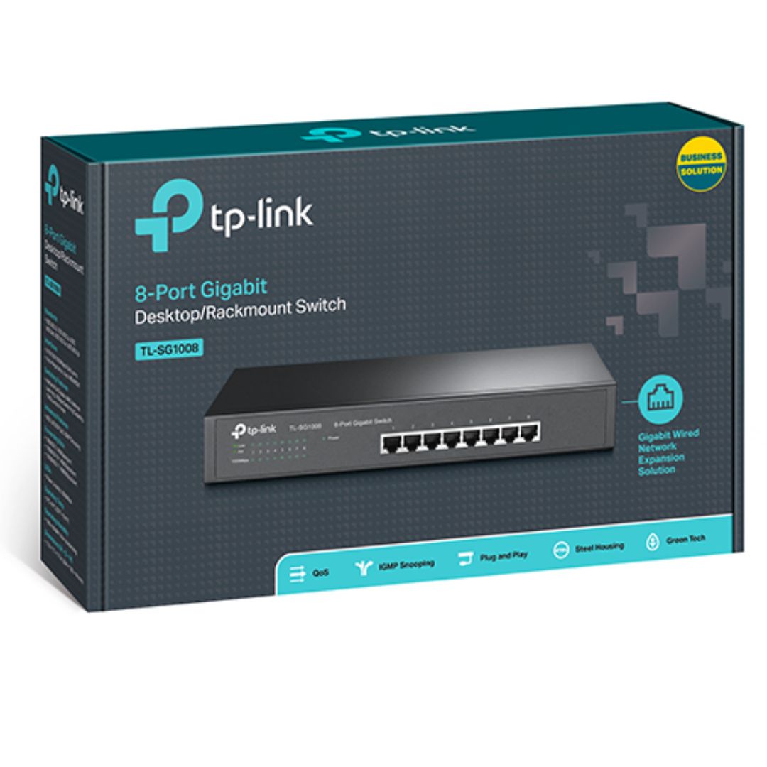 TP-Link TL-SG1008 8-Port Gigabit Unmanaged Switch 13"