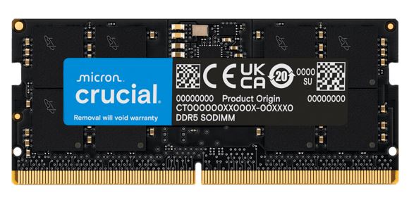 Crucial 32GB (1x32GB) DDR5 SODIMM 4800MHz C40 1.1V Notebook