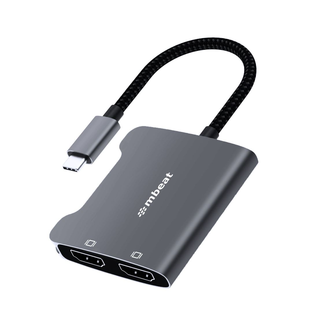 mbeat® Tough Link USB-C to Dual 4K HDMI Adapter DisplayPort