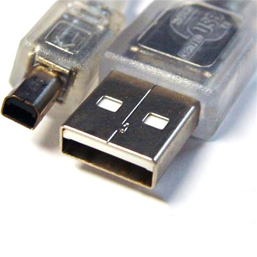 8Ware USB 2.0 Cable 3m A to B 4-pin Mini Transparent Metal