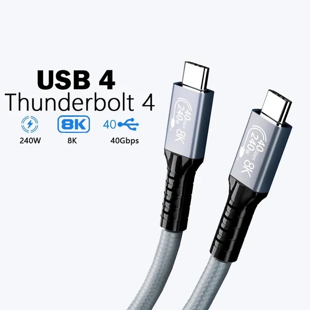 USP BoostUp Thunderbolt 4 USB-C to USB-C Cable (1M) Black