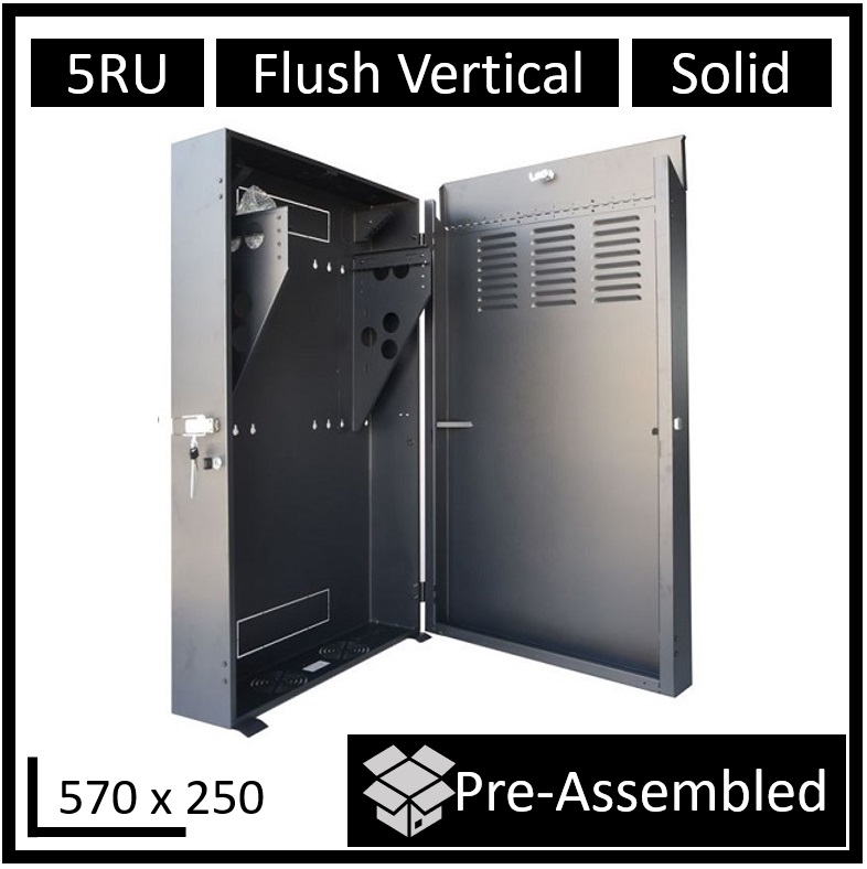 LDR Assembled 5U Flush Wall Mount Vertical Cabinet (570mm x