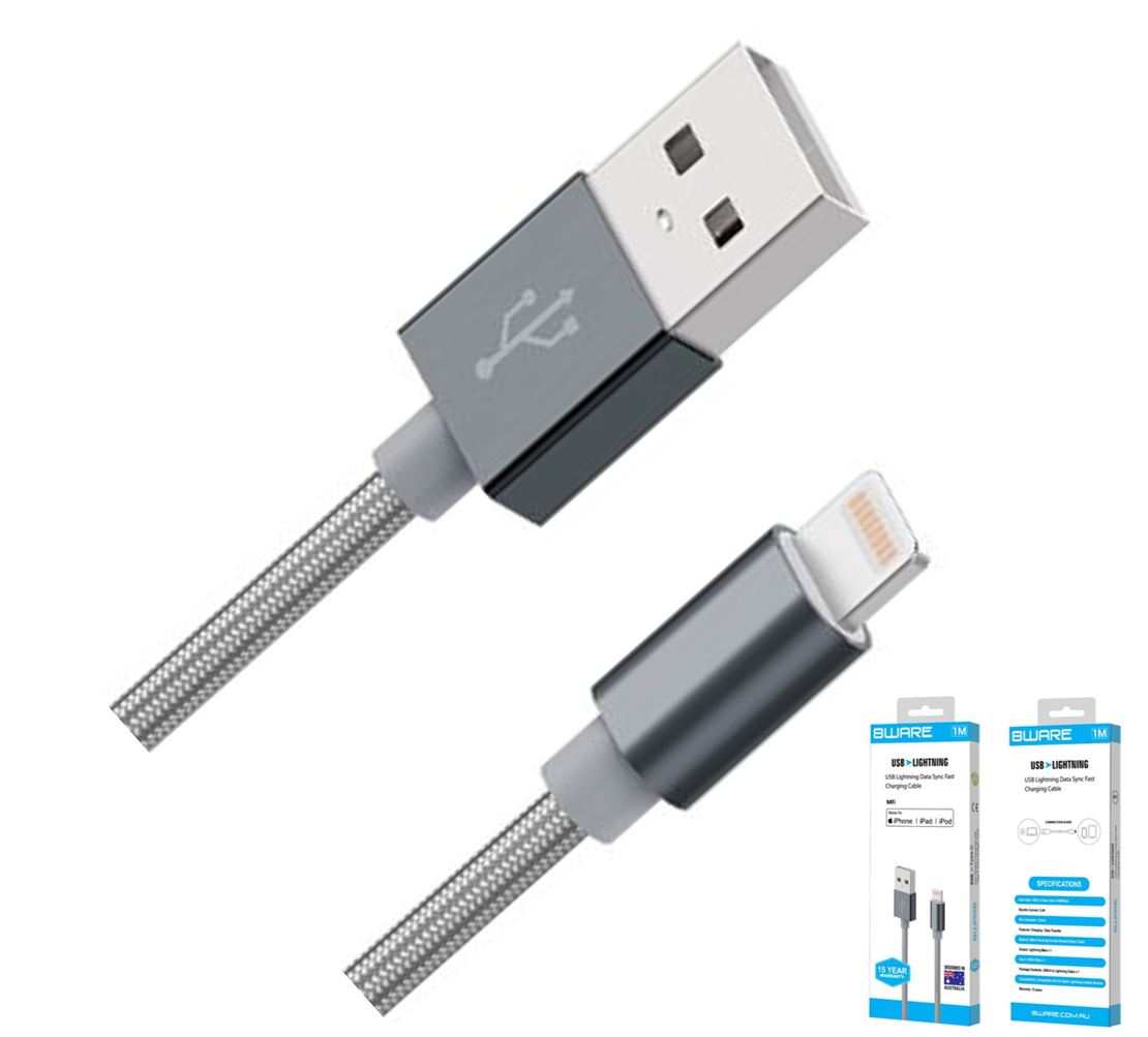 8Ware Premium 2m Apple Certified USB Lightning Data Sync