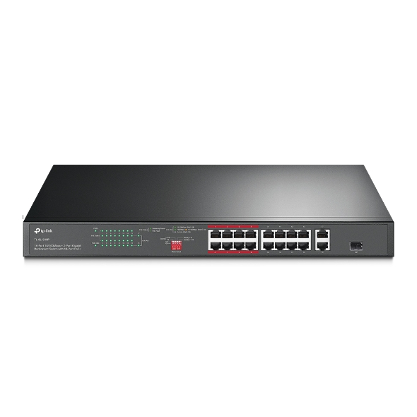 TP-Link TL-SL1218P 16-Port 10/100 Mbps + 2-Port Gigabit