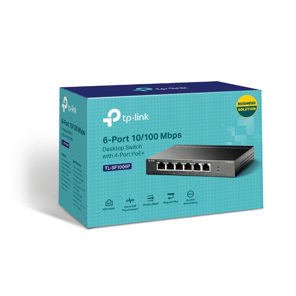 TP-Link TL-SF1006P 6-Port 10/100Mbps Desktop Switch with