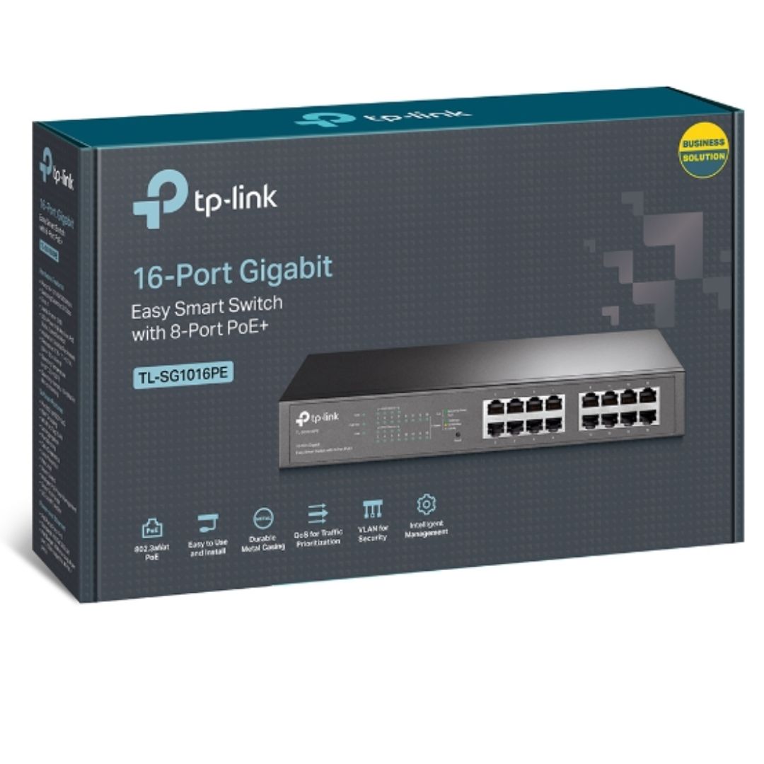 TP-Link TL-SG1016PE 16-Port Gigabit Easy Smart Switch 8-Port