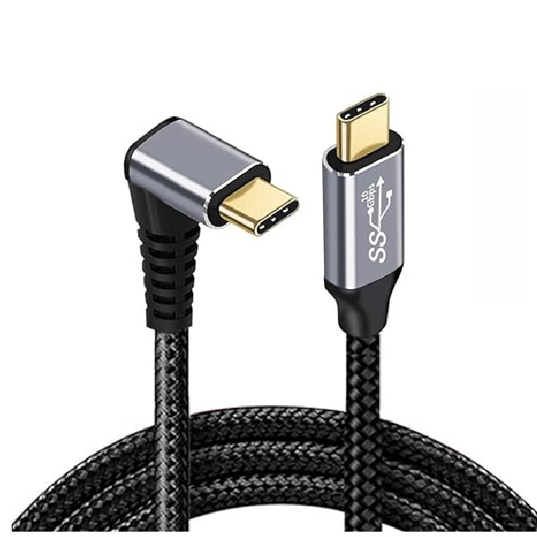USP Braided USB-C to USB-C Right Angle Cable (1M)