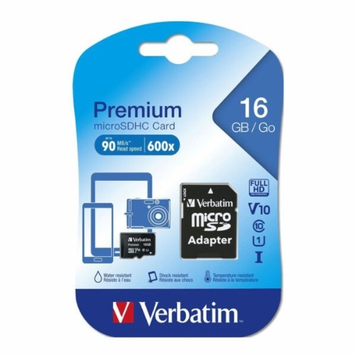 Verbatim Micro SDHC 16GB (Class 10) with Adaptor Up to 45MB