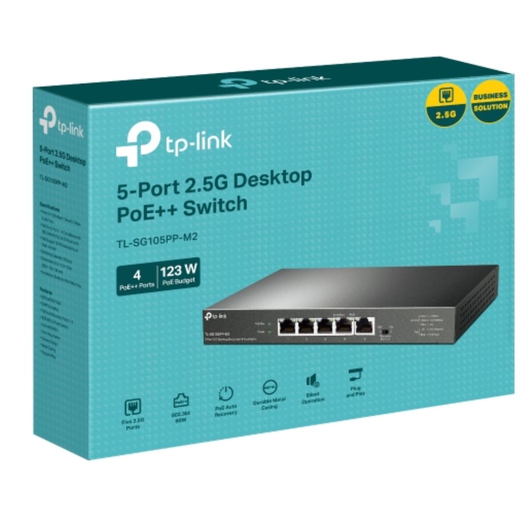 TP-Link TL-SG105PP-M2 5-Port 2.5G Desktop Switch with 4-Port