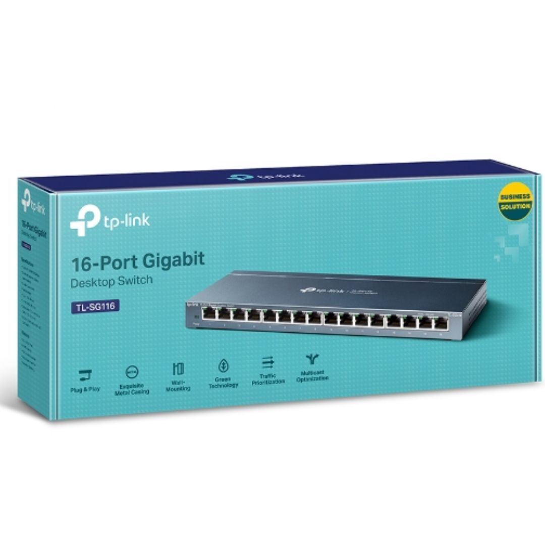 TP-Link TL-SG116 16-Port Gigabit Unmanaged Desktop/Wall