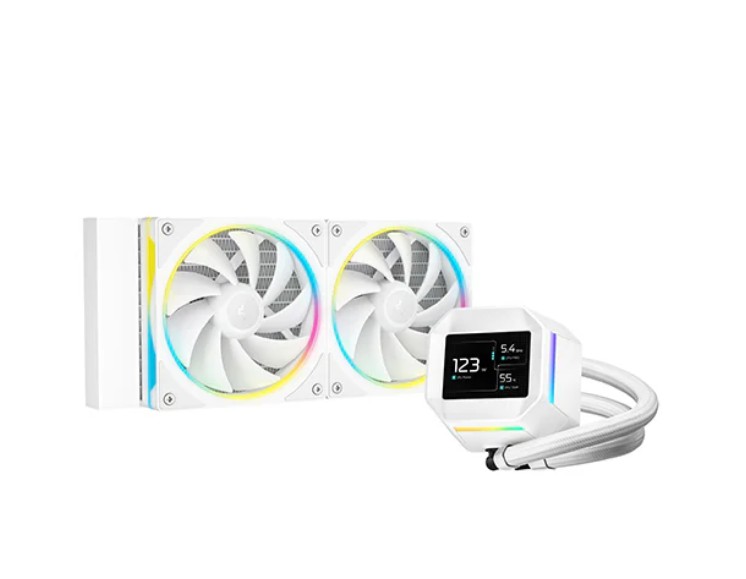 DeepCool LM240 WH ARGB Liquid Cooler With Mini LCD Screen