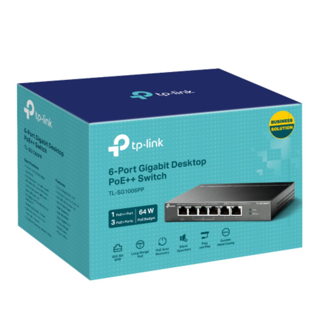 TP-Link TL-SG1006PP 6-Port Gigabit Desktop Switch with