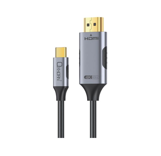 Oxhorn USB C to HDMI 2.0 1m cable 4K@60Hz Aluminum plugs