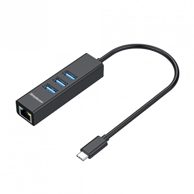 Simplecom CHN421 Black Aluminium USB-C to 3 Port USB HUB