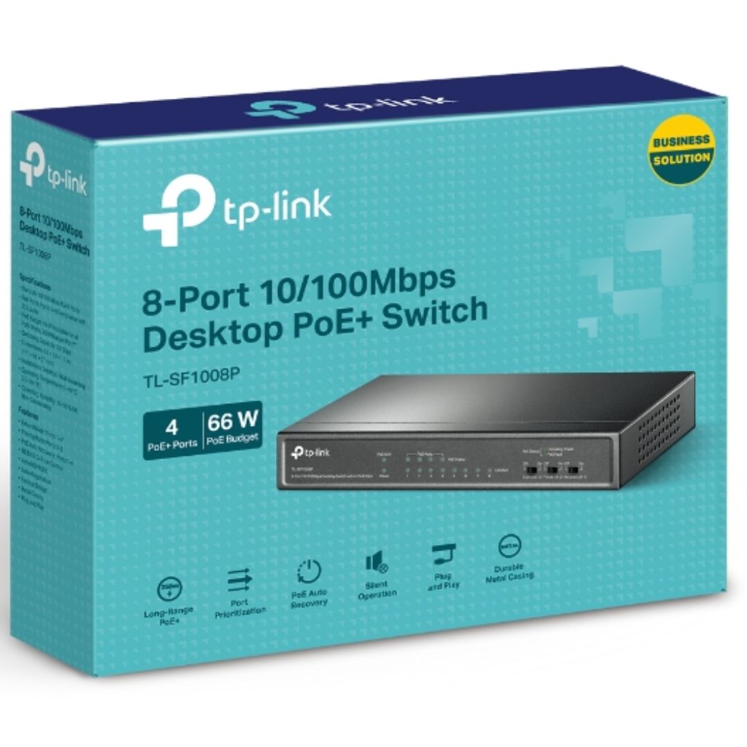 TP-Link TL-SF1008P 8-Port 10/100Mbps Desktop Unmanaged