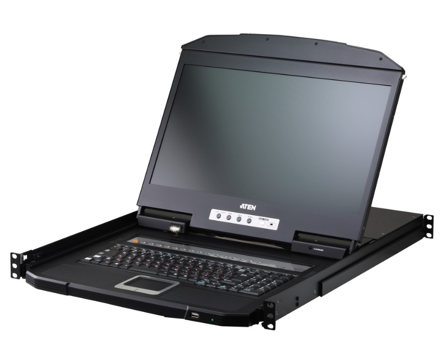 ATEN 16-Port USB HDMI Single Rail WideScreen LCD KVM Switch
