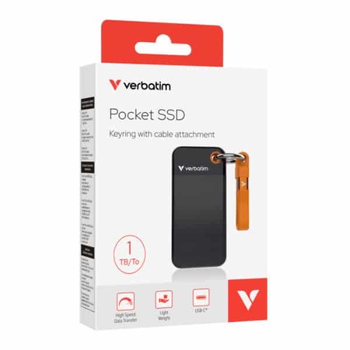 Verbatim 1TB Pocket SSD USB 3.2 Gen 2 1TB Black Orange