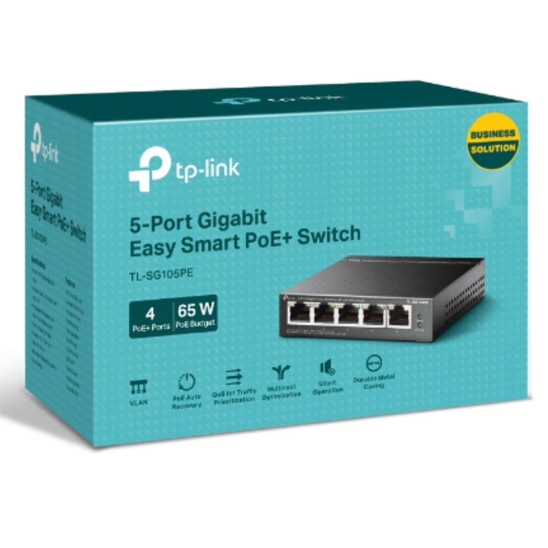TP-Link TL-SG105PE 5-Port Gigabit Easy Smart Switch with