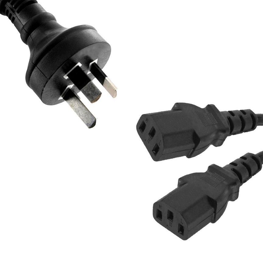 8ware 3m 10amp Y Split Power Cable with AU/NZ 3-pin Male