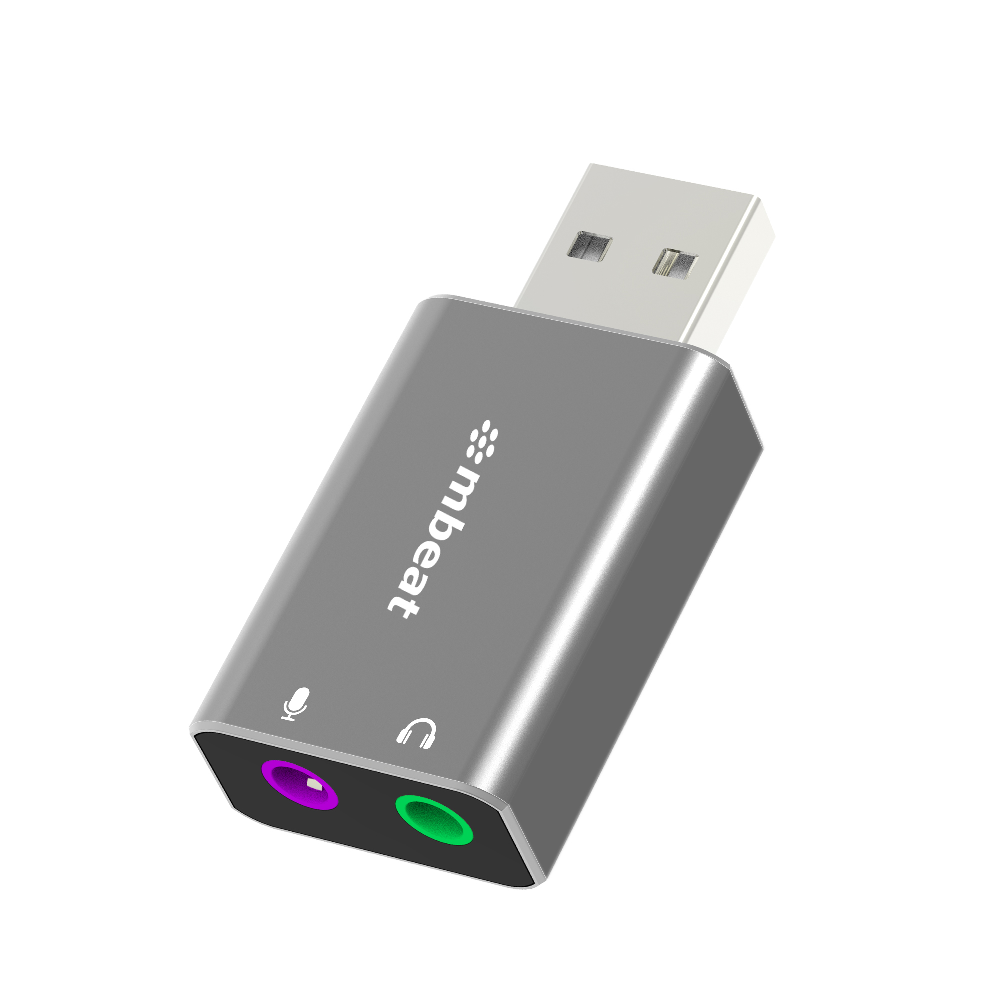 mbeat® Elite USB to 3.5mm Audio and Microphone Adapter - Add