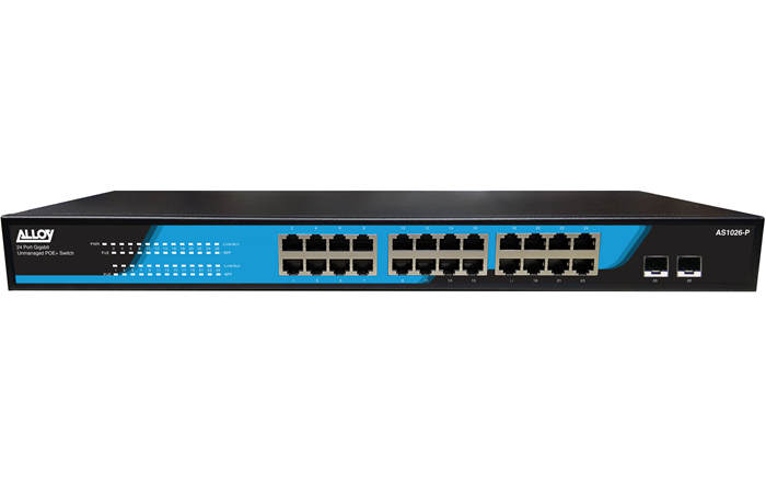 Alloy AS1026-P 24-Port Unmanaged Gigabit 802.3at PoE Switch