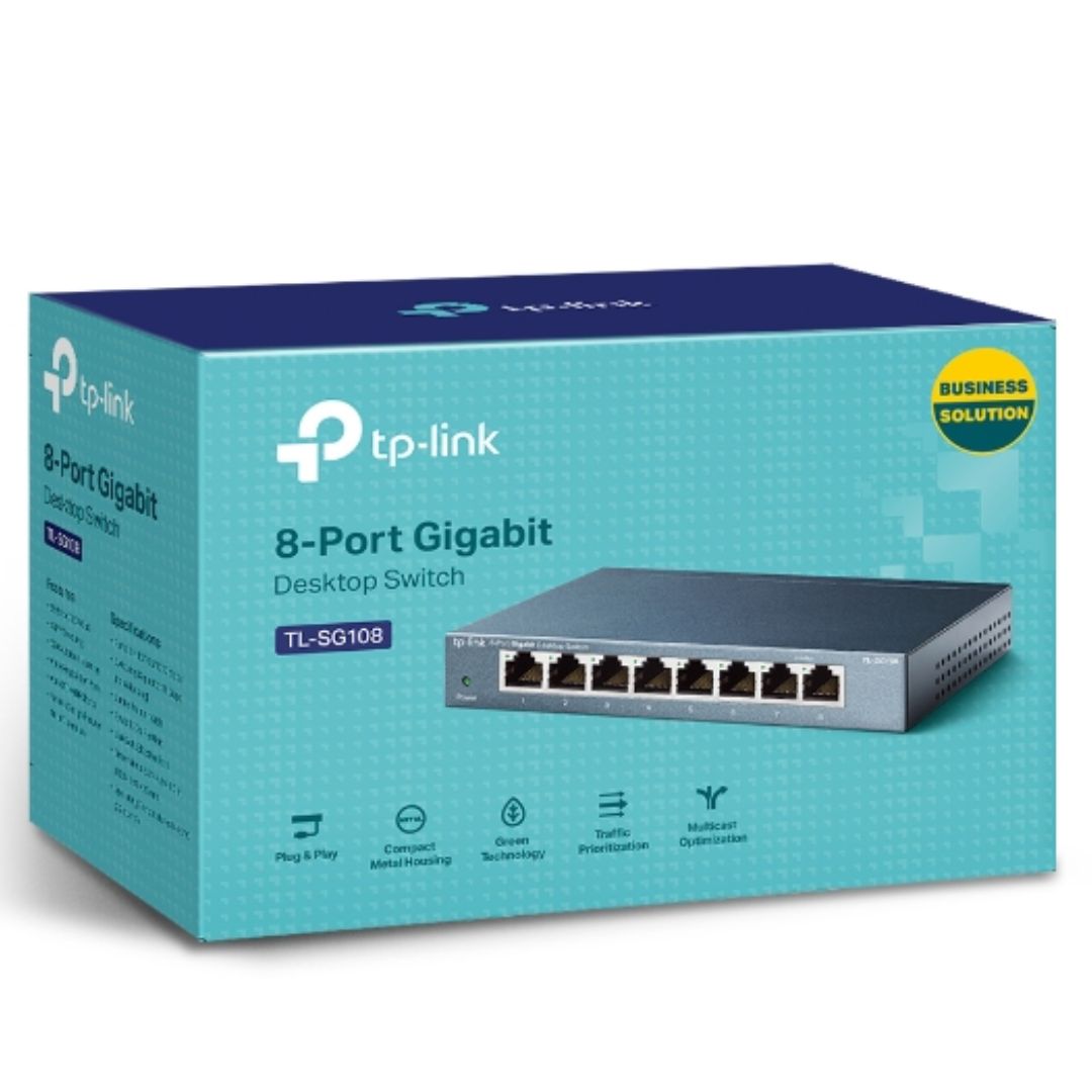TP-Link TL-SG108 8-Port Gigabit Desktop Switch Steel Case