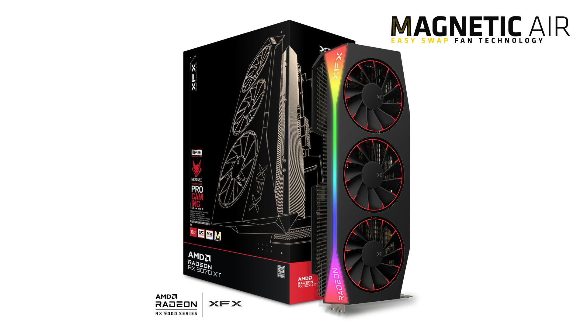 XFX Mercury AMD Radeon RX 9070XT OC Magnetic Air Edition