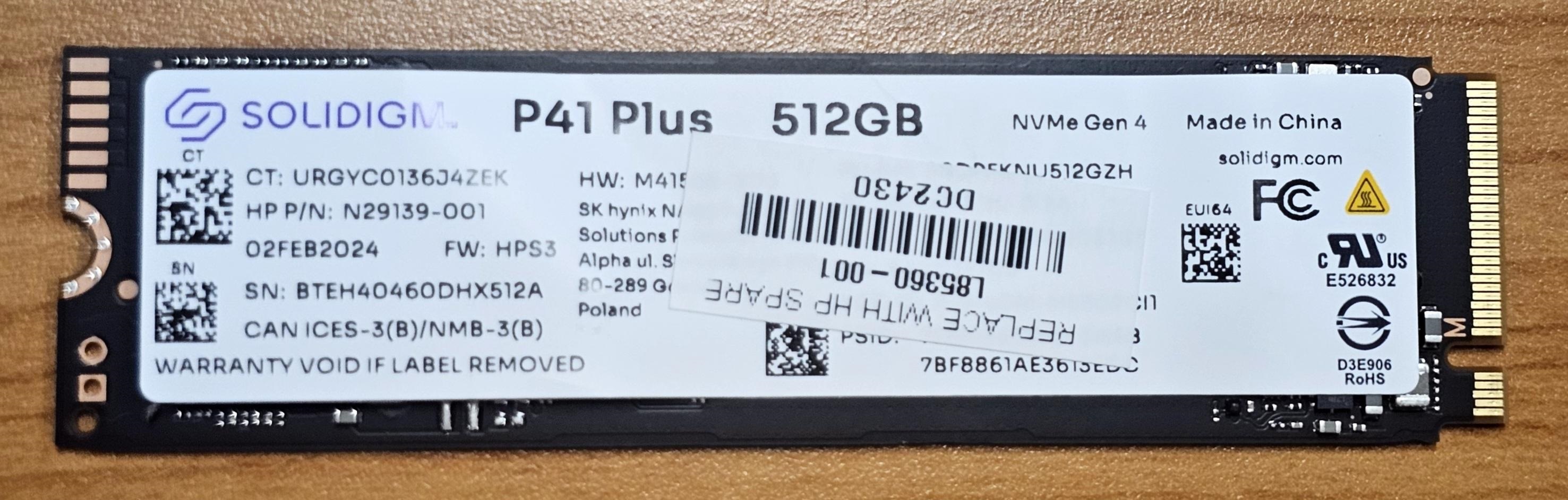 OEM Gen4 512 GB M.2 NVMe SSD